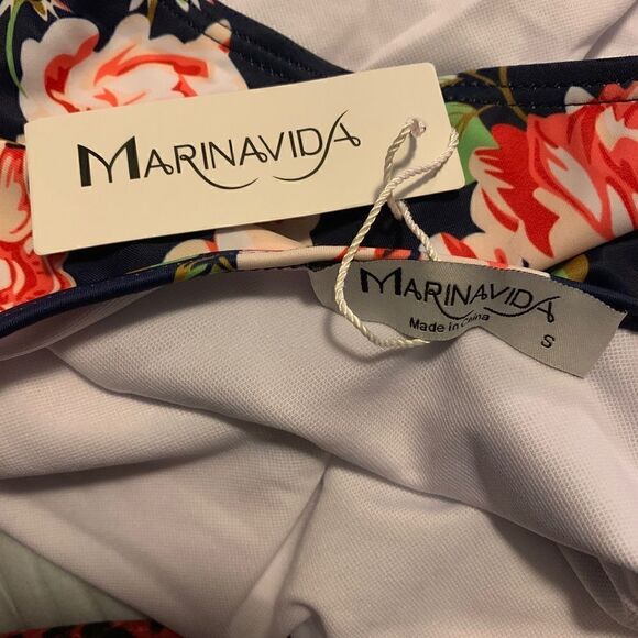 NWT Marinavida Floral Low Back One Piece Sz S - Picture 8 of 9